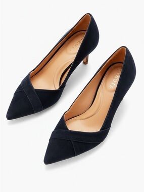 Talbots Erica Black‎ Suede Kitten Heels Size 10M